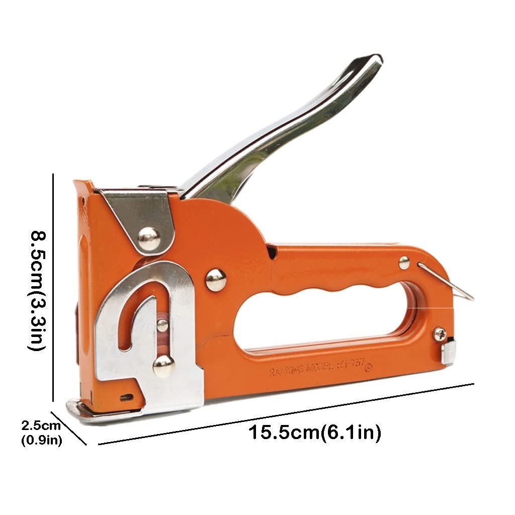 Agrafeuse, agrafeuse de bureau, agrafeuse de bureau agrafeuse multifonctionnelle presse outil de reliure à économie de travail papier et cuir agrafeuse à main Orange envoyer 1 boîte d'agrafes agrafeus
