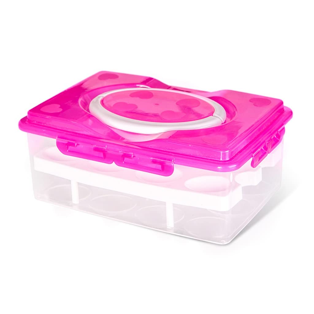 24 Grille Boîte De Rangement des Oeufs Bac À Légumes Conteneur Organisateur Pratique Boîtes en Plastique À Double Couche