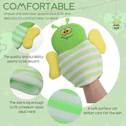 Image of Sibba 6 Pcs Baby Bath Mitt Washcloths Gloves, Gentle Cute Exfoliating Wash Mitt Animal Pattern, Baby Mittens Bath Towel Glove Soft Scrub Toddler Wash Cloths Body Scrubber Bathing Loofah Infant Gloves
