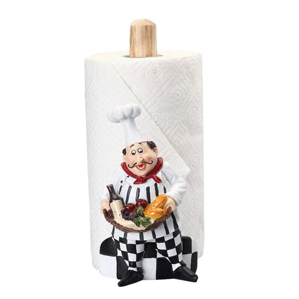 Tissue Covers European Chef Shape Resin Toilet Paper Roll Holder Case Stand Creative Adjustable Height Household Tissue Box Cover -Home Kitchen Hotel Office Shop Restaurant Decoration Decora