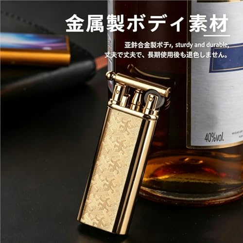 Encendedor metálico retro con rueda y llama suave miniatura 2