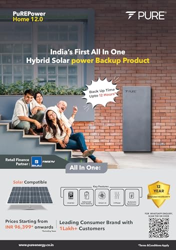 Image of PURE Power Home 12.0 - High-Capacity Energy Storage & Power Backup System | Solar-Ready Solution for Large Homes & Villas Gold