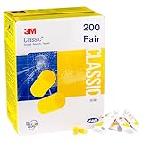 3M Ear Plugs, 200 Pairs/Box, E-A-R Classic 310-1001, Uncorded, Disposable, Foam, NRR 29, For Drilling, Grinding, Machining, Sawing, Sanding, Welding, 1 Pair/Pillow Pack