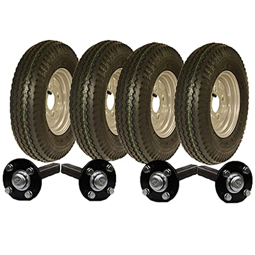 Essieux jumelés 4.80/4.00-8 Kit de remorque à grande vitesse légale pour la route Roues et moyeux d'essieux