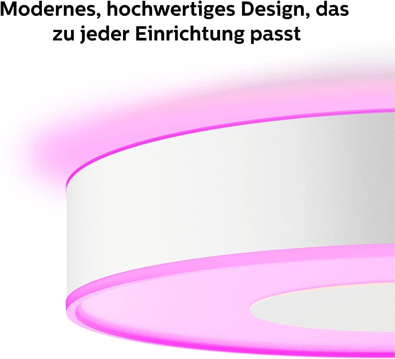 Philips Hue White & Color Ambiance Infuse Deckenleuchte L (3.700 lm), dimmbare Raumbeleuchtung für das Hue Lichtsystem mit 16 Mio. Farben, smarte Lichtsteuerung über Sprache und App, weiß