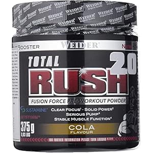 Weider Total Rush 2.0 Pre-Workout Formula, Cola, The Legal Pre-Workout, Focus + Power, Serious Pump, 15 servings
