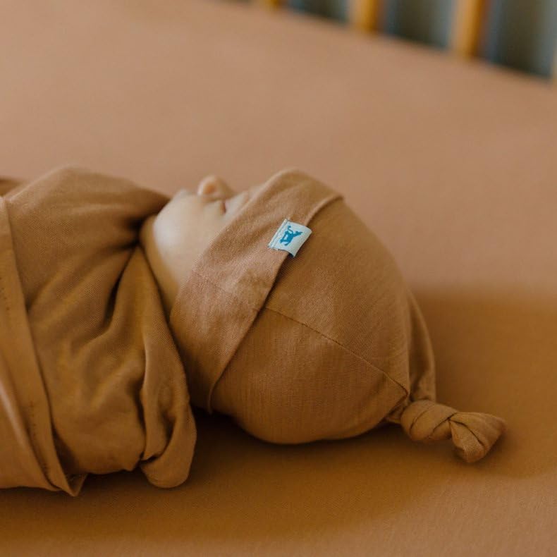 Image of Little Unicorn Premium Stretch Knit Swaddle & Hat Set | Ultra-soft with optimal stretch for newborns | Giftable set (Terracotta)