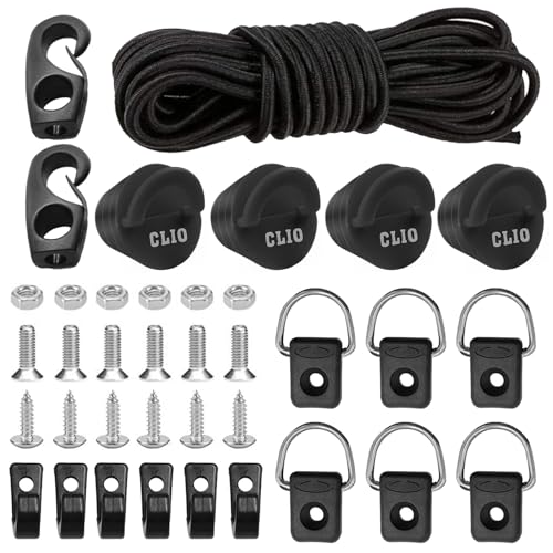 4 PCs Kayak Scupper Plugs Kit and 8 Feet kayak Bungee Cord with Bungee Cord Hooks Fishing Rigging...