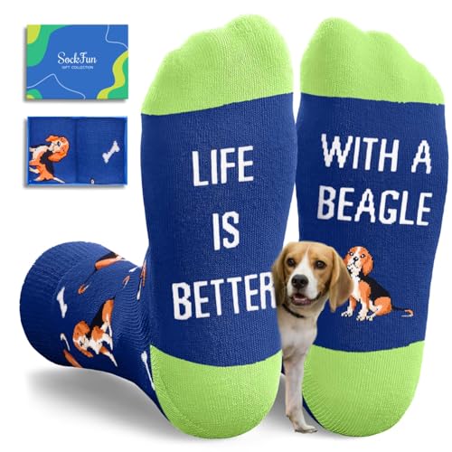 Chaussettes Beagle sockfun unisexes en bleu pour homme et femme