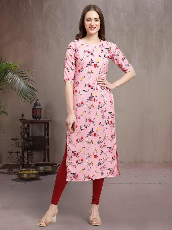 Pinkmint Elegant Printed Crepe Kurti's For Women's (Pack Of 5)