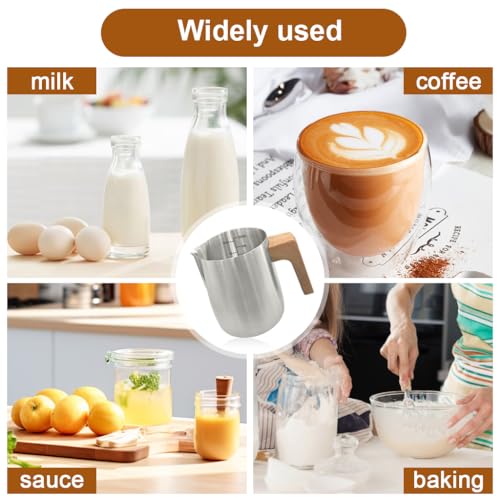 Image of Supvox 350ml /12Oz Milk Frothing Pitcher with Latte Art Pen, Steel Jug Coffee Frother Mug for Cappuccino, Stainless Steel Milk Frothing Pitcher and Decorating Pen, Coffee Accessories for Barista