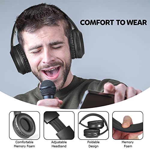 Rydohi Bluetooth Headphones Over Ear, 68H Playtime and 3 EQ Music Modes Wireless Headphones with Microphone/Deep Bass - Image 4