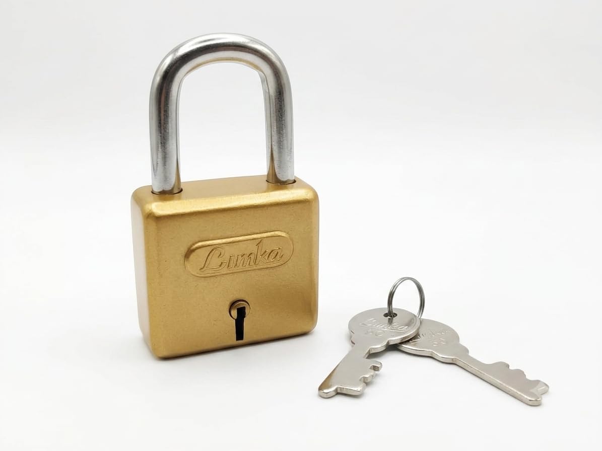 Vintage-Style Solid Brass Rectangular Padlock with 2 Keys | Antique-Look Heavy Duty Security Lock for Main Door, Wooden Chest, Gate, and Trunk (Gold)-image-32