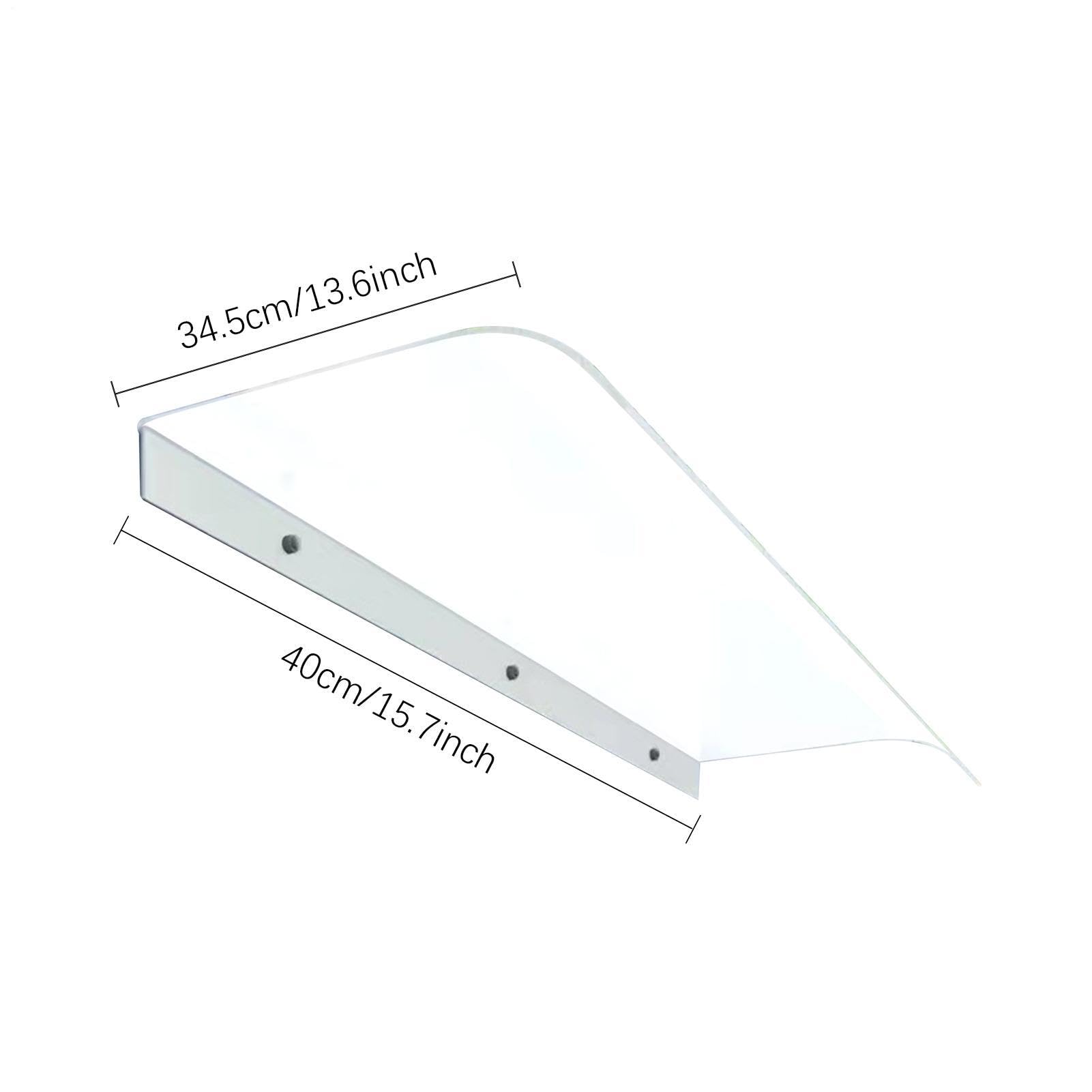 Marquesina Puerta Principal - Alero Exterior | Cubierta Opaca De Policarbonato | 40x40cm, Protección Lluvia Nieve Rayos UV, Fijación Mural Para Ventanas, Patios, Terrazas, Jardines, Instalación