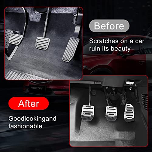 CWED 3PCS Pedali per auto/pedale antiscivolo per