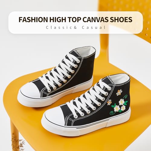 Image of hash bubbie High Top Canvas Sneakers Fashion Walking Shoes | high tops non slip on walking breathable casual comfortable lace up tennis shoes