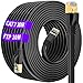 Produktbild 30m Cat 7 LAN Kabel 30 meter Flach Outdoor Indoor, S/FTP Netzwerkkabel CAT7 30m Hochgeschwindigkeits 10000Mbit/s Gigabit Ethernet Kabel Wasserdicht Anti-Interferenz (30 Clips) -Schneller als Cat6/Cat5