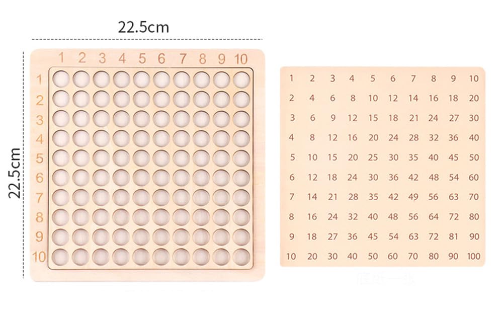 Drewniana gra planszowa mnożenie i sto 3 w 1, Montessori Matematyka Edukacyjna Zabawka dla dzieci