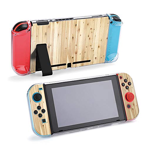 SUPNON Switch Case Compatible with Nintendo Switch Games Protective Hard Carrying Cover Case for Nintendo Switch Console Joy Con Controlle - A Background of A Wall of Rough Cedar Paneling Design27020