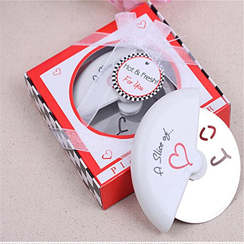 A Slice Of Love Stainless Steel Pizza Cutter Wedding Gifts Favors