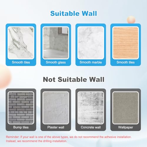 Hibbent Shower Head Holder, Strong Adhesive Handheld Showerhead Bracket - image 4