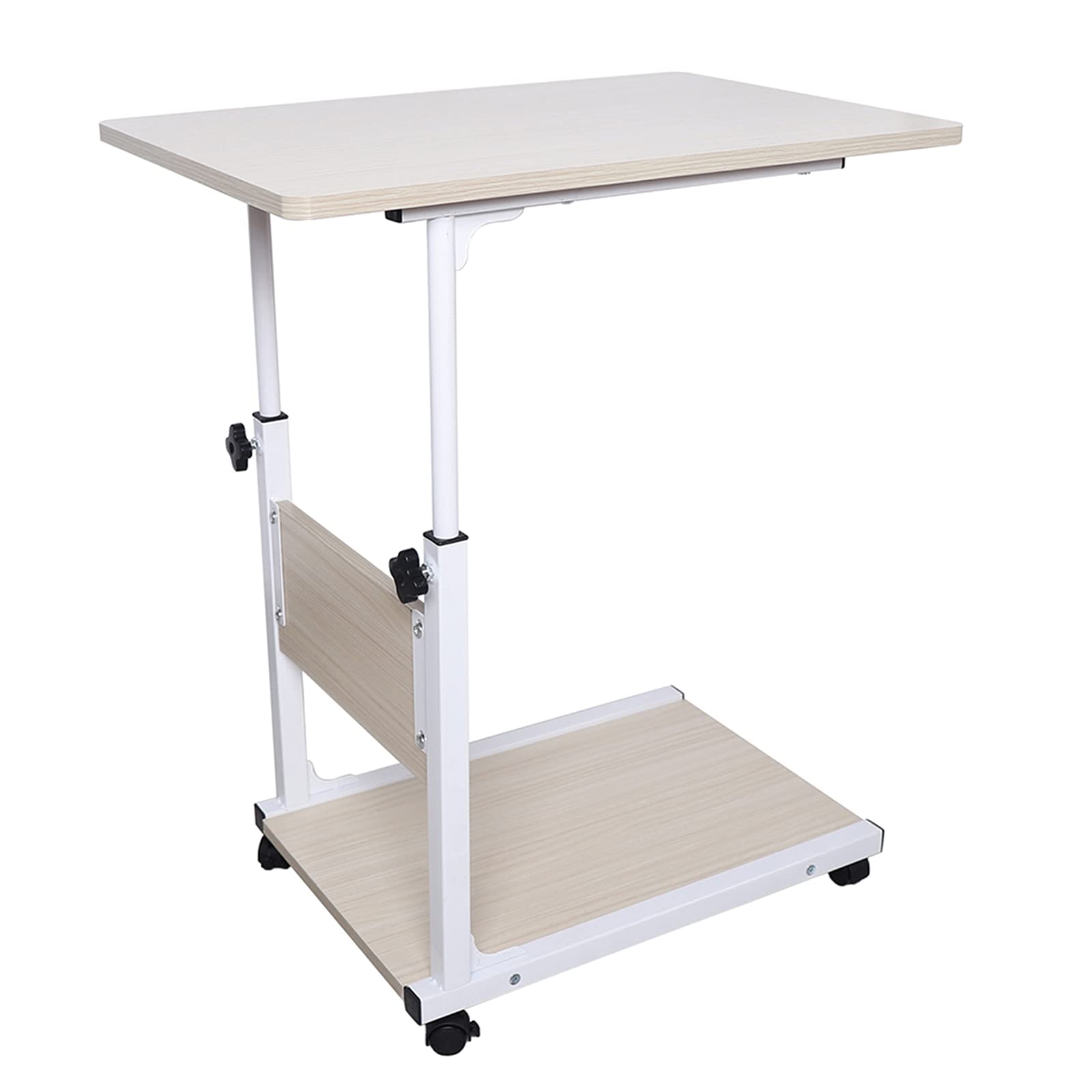 Mesa auxiliar, mesa auxiliar con ruedas, mesa para ordenador portátil, mesa de aseo para cama, sillón, mesa auxiliar en forma de C, capacidad de carga 20 kg, para sofá, cama, dormitorio, 50 x 35 x (55