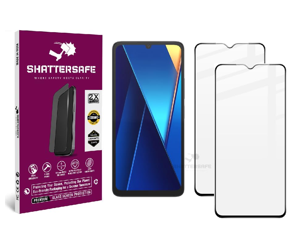 Image of Anti-Spy Privacy Tempered Glass Compatible For Poco C65 / M6 [Pack of 2]. 9H Hardness, Anti-Scratch, Edge-to-Edge Protection With Easy Installation Kit & Case Friendly Fit.