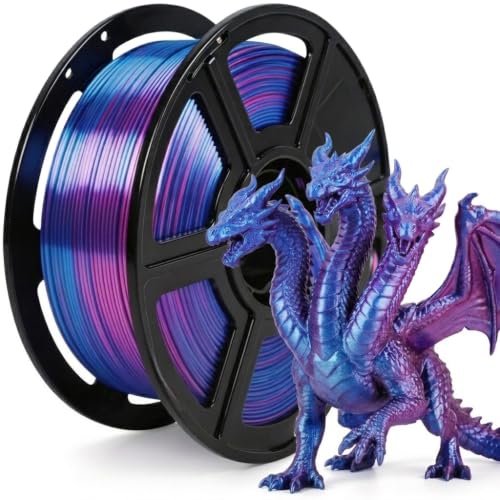 Image of 250G Silk PLA 3D Printer Filament 1.75mm Filajoy3D 3D Printing Filament Dimensional Accuracy + /- 0.03mm for Most FDM 3D Printers,Rose red Blue