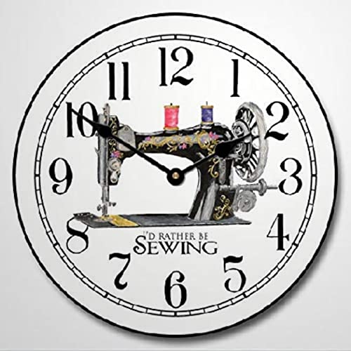 Redondo Decoración Cuarto De Costura Reloj Pared Moderno Relojes De Pared Silencioso Reloj De Cuarzo para Colegio Estudio Oficina Dormitorio