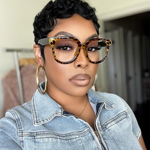 Image of Zeelool Unisex Retro Oversized Square Blue Light Blocking Glasses Harrell ZOP049594-07 Tortoise