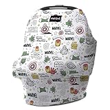 Milk Snob Original Marvel 5-in-1 Baby Cover, Breastfeeding, Car Seat, Carrier, Stroller, High Chair, Shopping Cart, Canopy, Baby Shower Gender Neutral Gifts, Nursing Top (Mighty Heroes)
