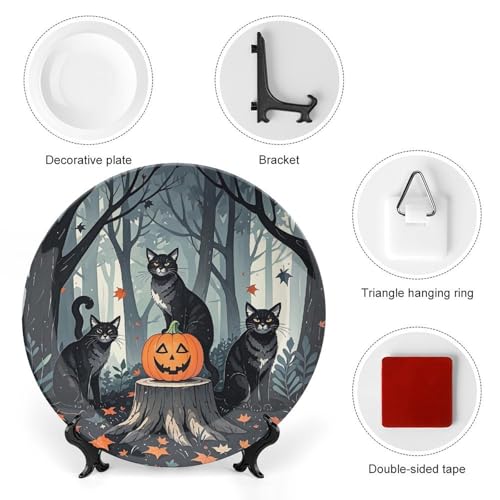 Plato decorativo Art Fall Bone China de cerámica de 8 pulgadas miniatura 3