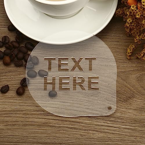 Personalized Custom Coffee Stencils Template with Text or Logo