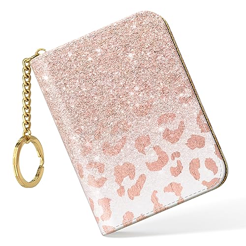 Image of Nipichsha Credit Card Holder, Small RFID Card Wallet for Women, Slim Leather Card Holder Wallet, Pink Gilt, Fashions