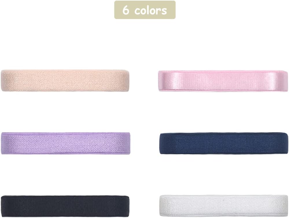 Bristlegrass Shiny Bra Strap Elastic Band 3/8" Nylon Spandex Shoulder Tape for Lingerie Underwear Sewing Trim (Combo J-3/8 Inch X 12 Yards)