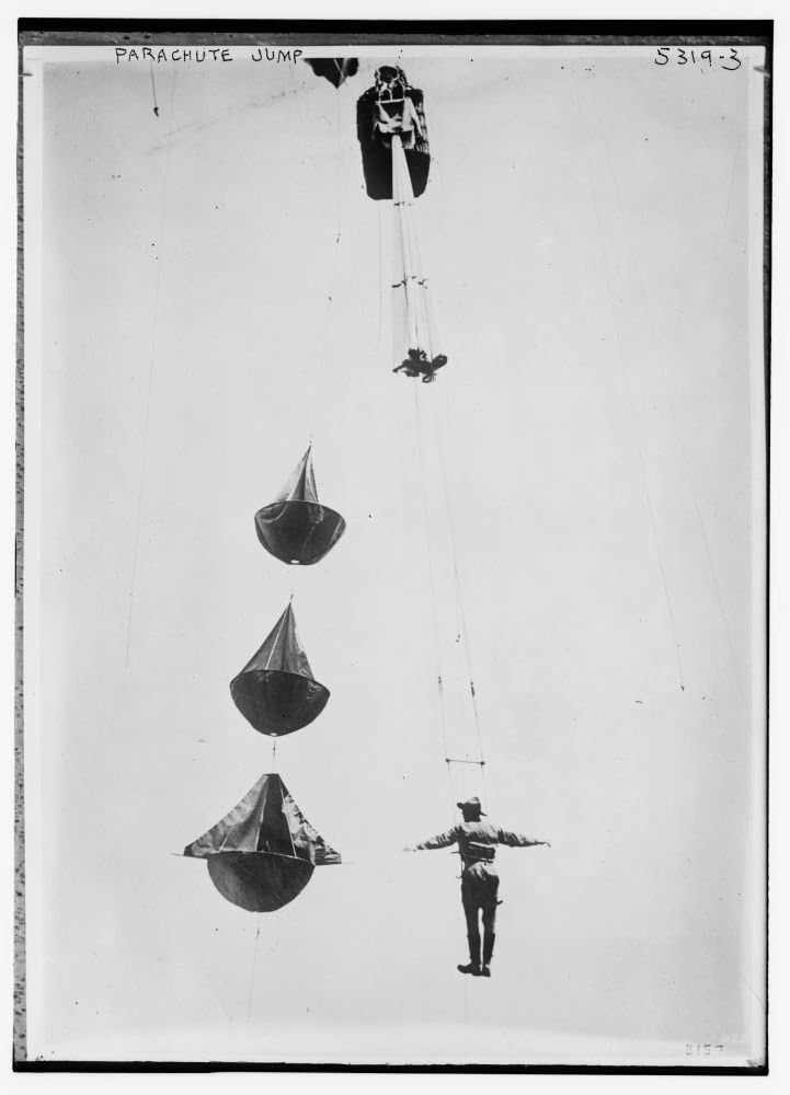 Historic Photographs, LLC Photo Parachute Jump,Uniforms,Military Personnel,Ropes