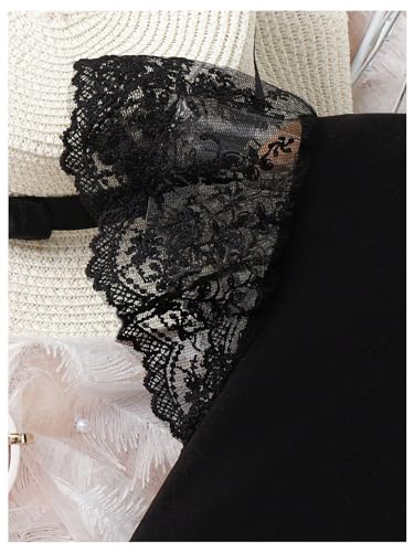 OYOANGLE Girl's Lace Ruffle Cap Sleeve T Shirts Round Neck Cute Summer Casual Tee Shirt4