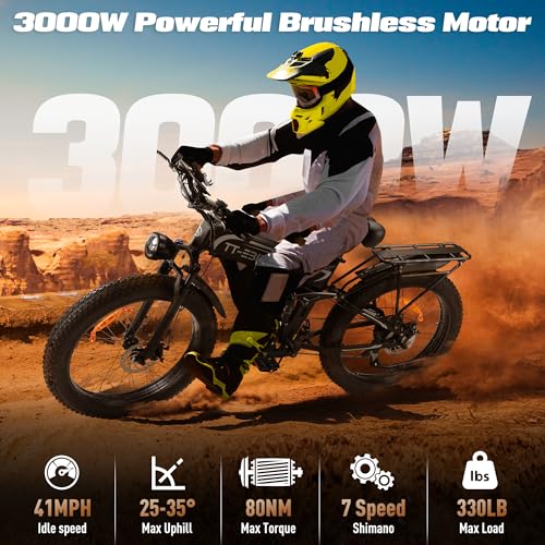 3000W Single Motor Electric Bike for Adults 41MPH 52V 23A - Image 2