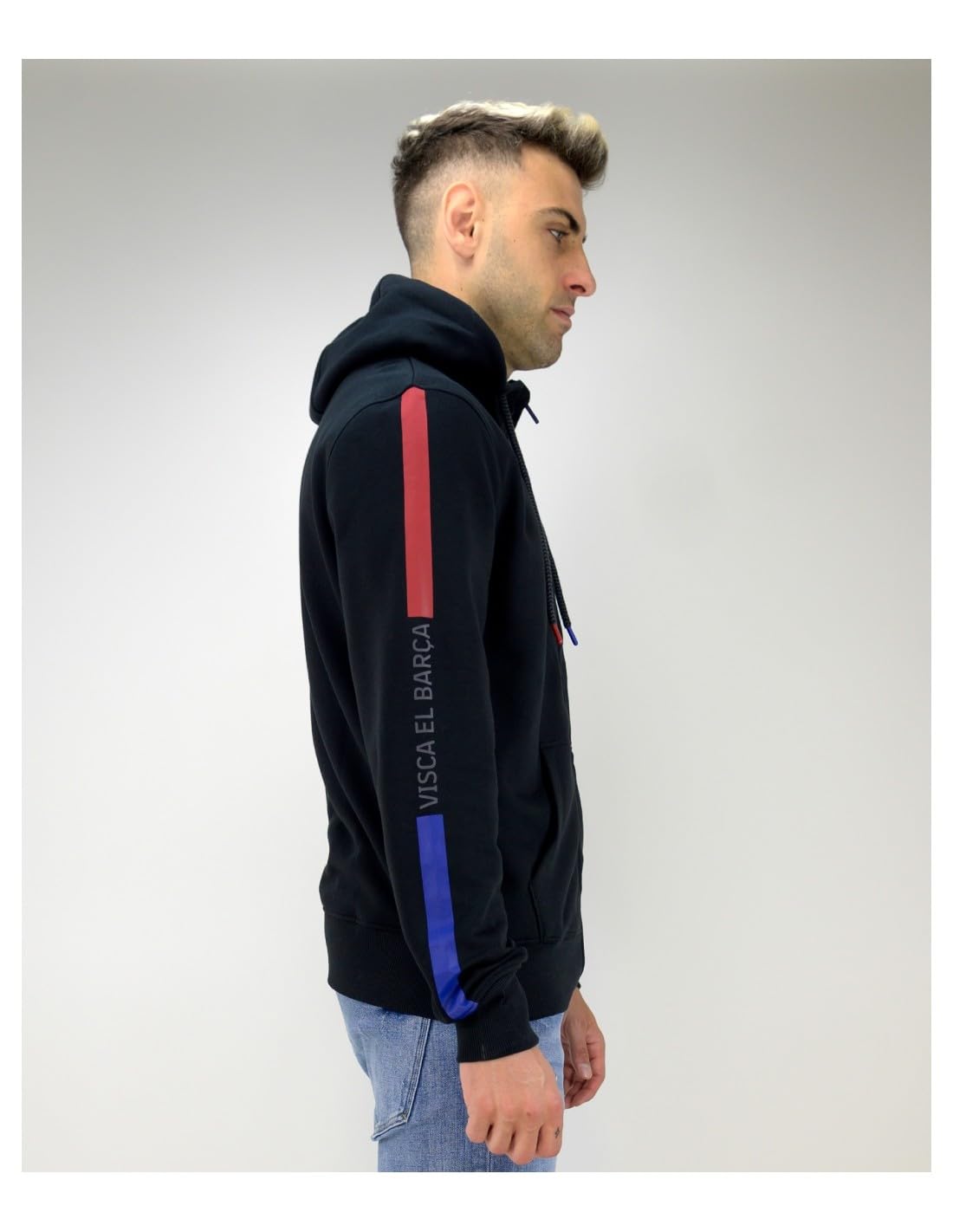 Barcelona Bluza z kapturem unisex dla dorosłych Chaqueta Fc Barcelona Abierta Barça Race Czarna kurtka, Czarny, M