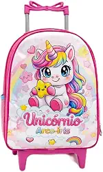 Mochila Escolar Infantil Grande com Rodinhas de Silicone