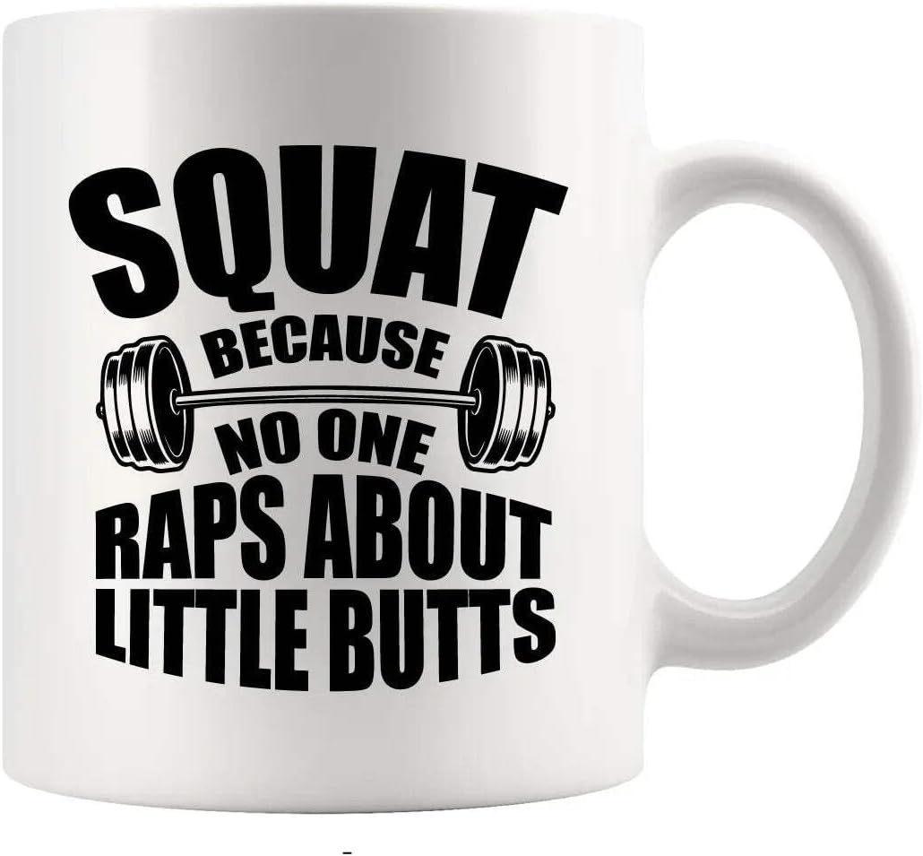 Panvola Squat Because No One Raps Little Butts Gym Gifts Fitness Mug 11oz