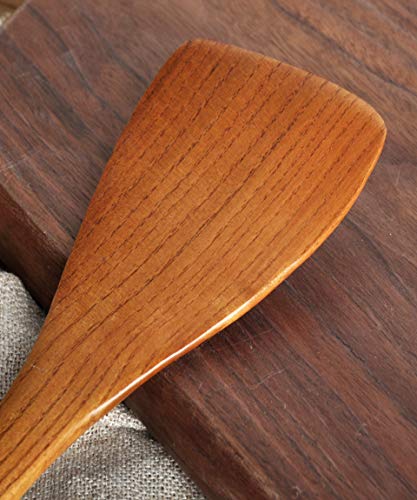Image of FJNATINH Wooden Spatula.Long Handle Flat Frying Spatula. Handmade For Kitchen Cookware (Frying Spatula)