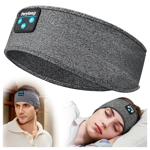 Perytong Sleeping Headphones Bluetooth Headband, Soft Sleep Headphones Headbands,Long Time Play Sleeping Headsets with Built in Speakers Perfect for Workout,Running,Yoga,Travel