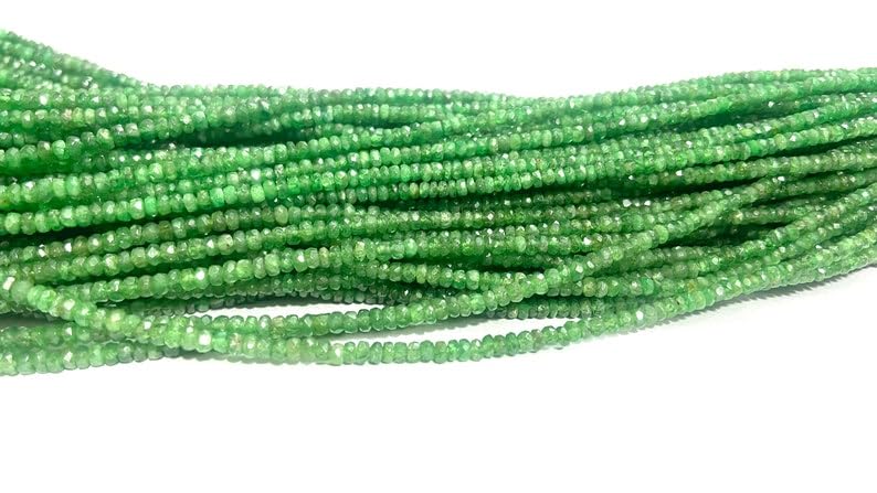 Perles de tsavorite naturelle 2,5 mm, l'accessoire vert pour sublimer vos tenues d'été