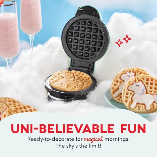 Image of Dash MultiMaker Mini System Removable Plate Set - Nonstick Replacement Plates for Fun-Shaped Waffle Breakfast - Waffle Maker Not Included - 4-Inch - Two-Pack - Unicorn & Dinosaur