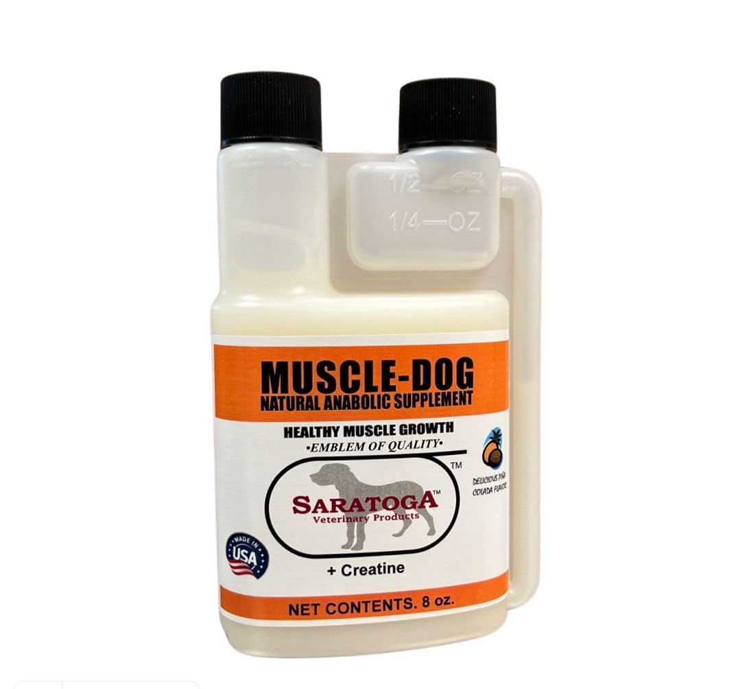 Muscle Dog - Natural Anabolic Muscle Builder with Creatine, Rice Oil, D-Phenylalanine & L-Isoleucine - Boosts Strength, Recovery, & Lean Muscle Mass