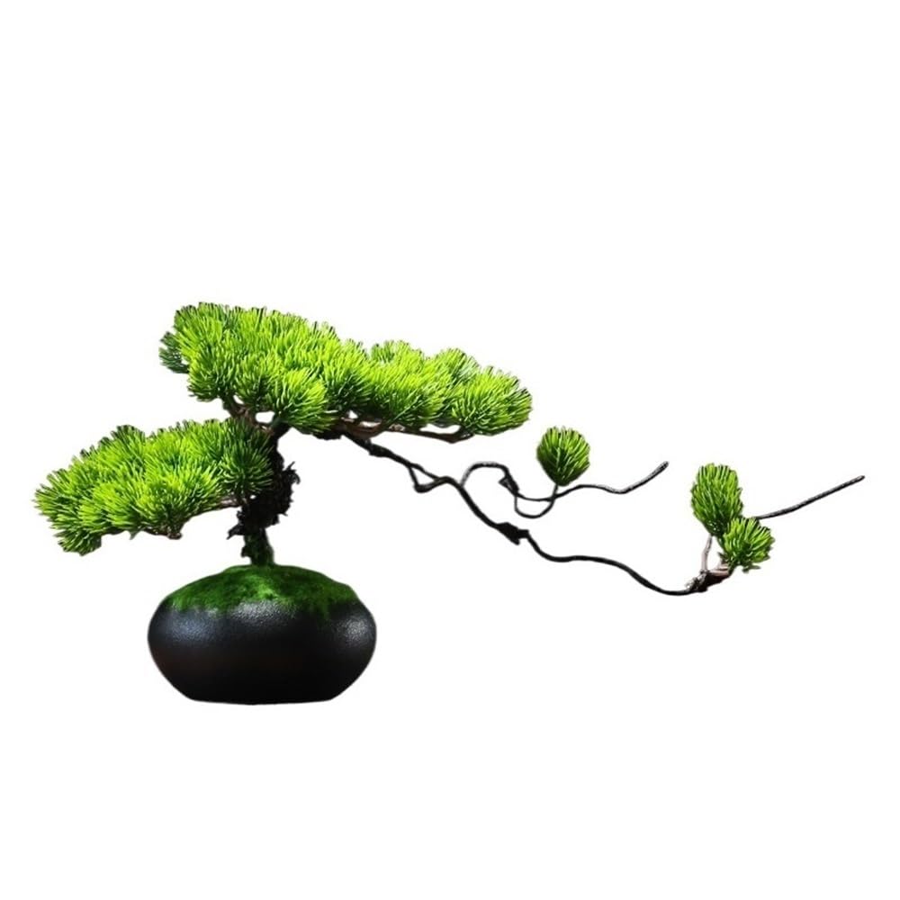 HCZKIUJY Bonsai Artificial Welcome Pine Bonsai Tree Ornaments Creative Home Desktop Decoration Fake Plants Plant