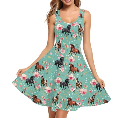 Image of TOADDITDO Womens Summer Sleeveless Tank Dress with 2 Side Pockets XS-4XL Plus Size