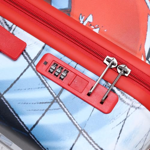 Image of Marvel Spider-Man Kids Trolley Bags for Travel | Red, 22-Inch Polycarbonate Carry-on | Kid Spinner Luggage /Suitcase with 4 Wheel - 360 Rotating | Unique Bags for Boy Kids, Easy to Carry