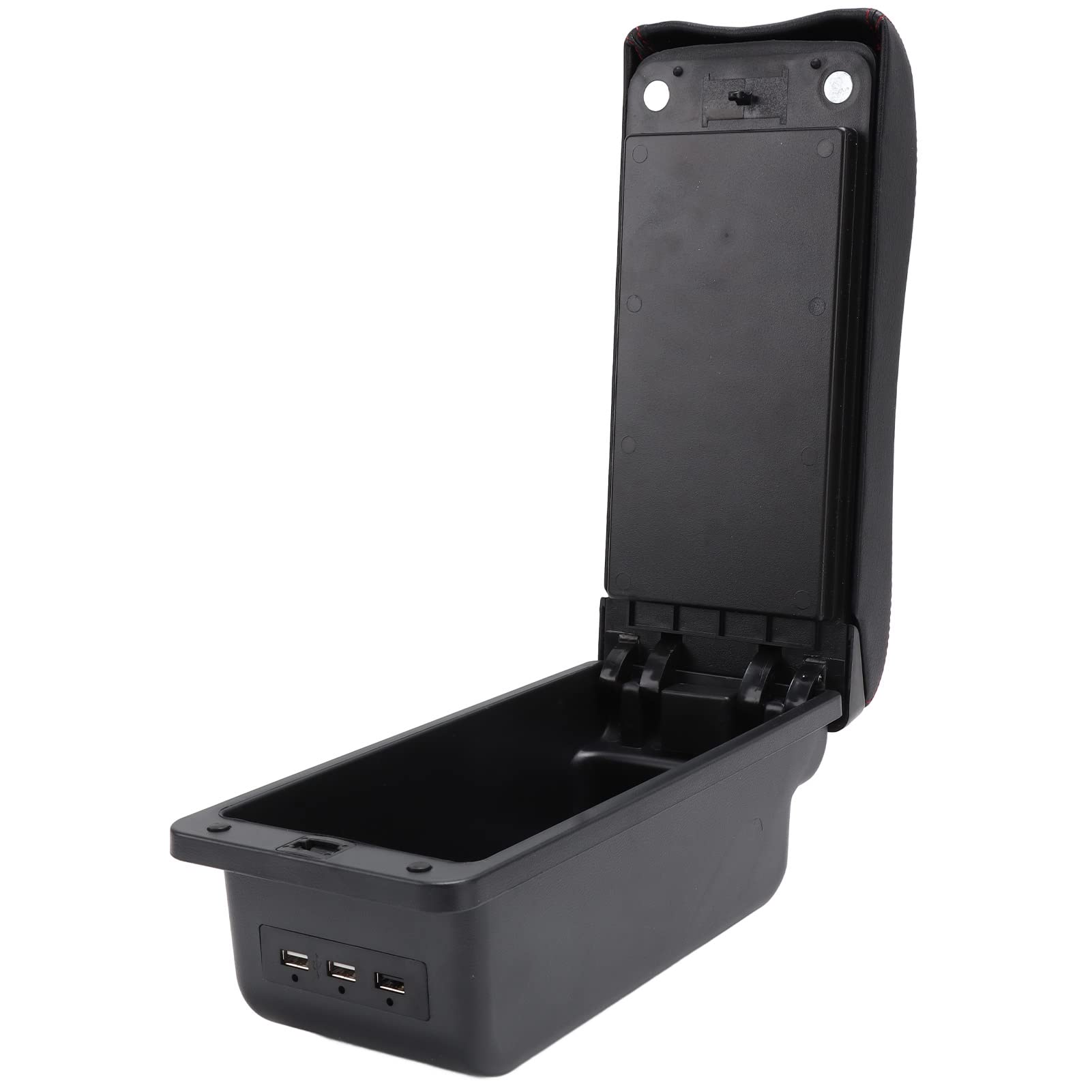 Schowek w Podłokietniku Konsoli środkowej ABS i Sztuczna Skóra Schowek w Podłokietniku Samochodowym z Dwuwarstwowymi 3 Portami USB do Wymiany dla Kierowców NIVA do Codziennego Użytku